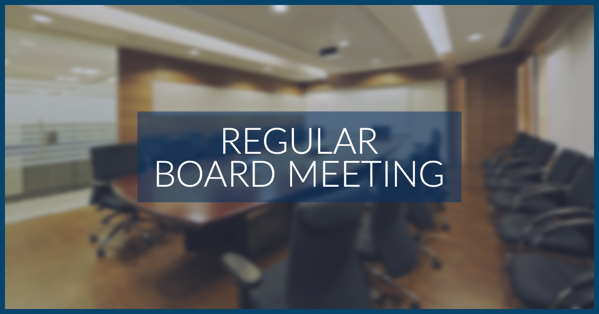 Next Upcoming Board Meeting